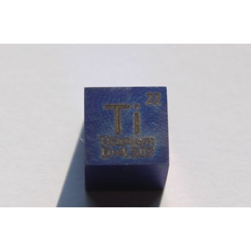 Titan Ti eloxiert blau Metall Würfel 10x10mm poliert 99,5% Reinheit Titanium cube