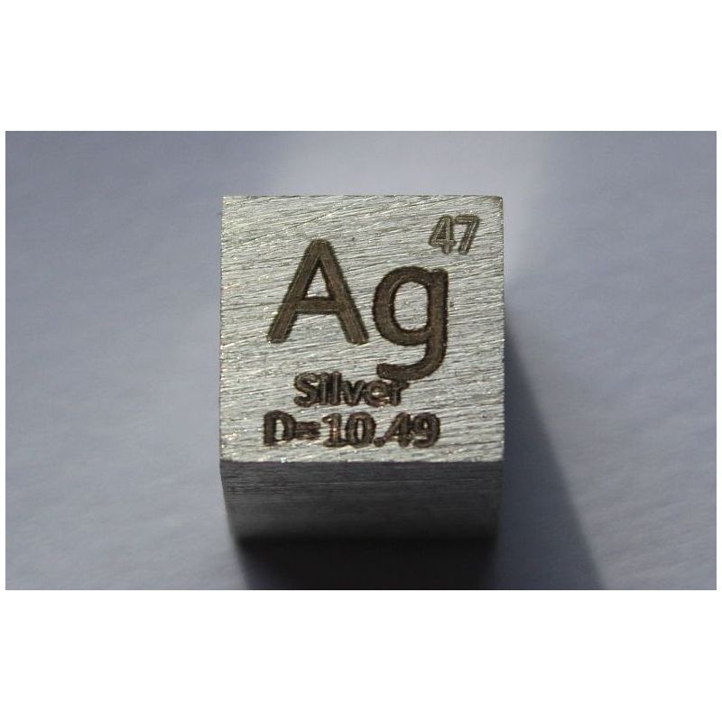 Silber Ag Metall Würfel 10x10mm poliert 99,99% Reinheit cube
